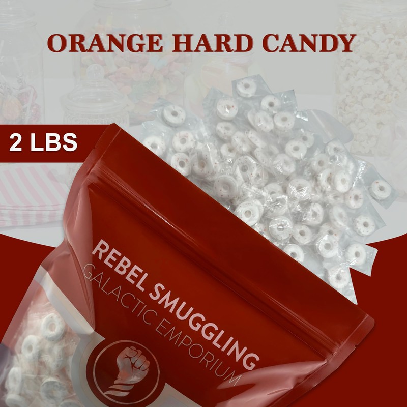 Orange Mints Individually Wrapped Candy Rings Bulk 2lb Bag by