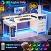 Furologee 60" White Office Computer Desk with 4 Drawers,Gaming Desk