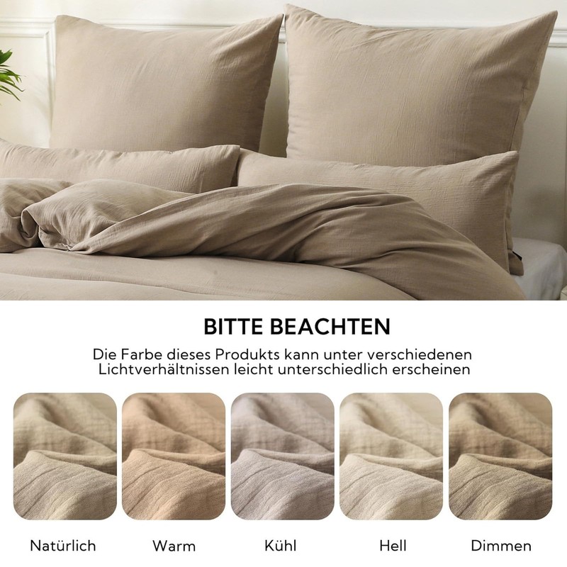 SOULFUL Double Muslin Cushion Cover, 45 x 45 cm, Cotton,
