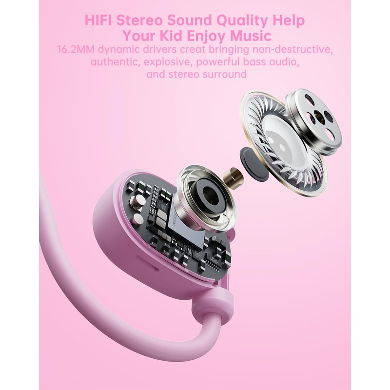 Mehomeli Kids Headphones, Wired Air Conduction Open Ear Headphones, 85dB