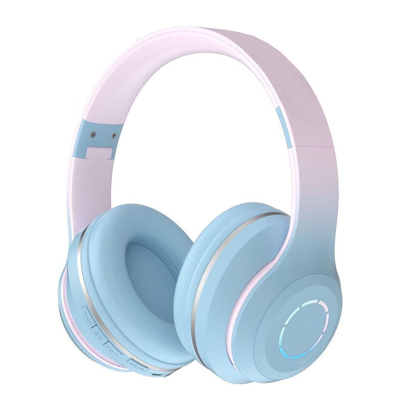 Bluetooth Headphone Heavy Bass Noise Cancelling Foldable Gradient Color Wireless