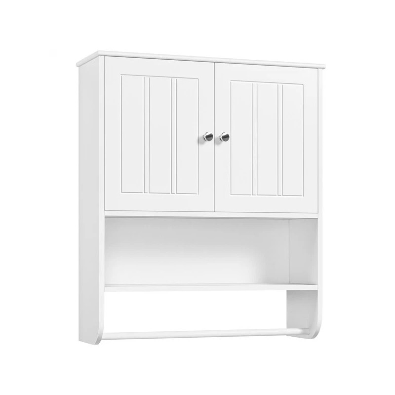 Topeakmart Bathroom Wall Cabinet with Towel Bar and Adjustable Shelf