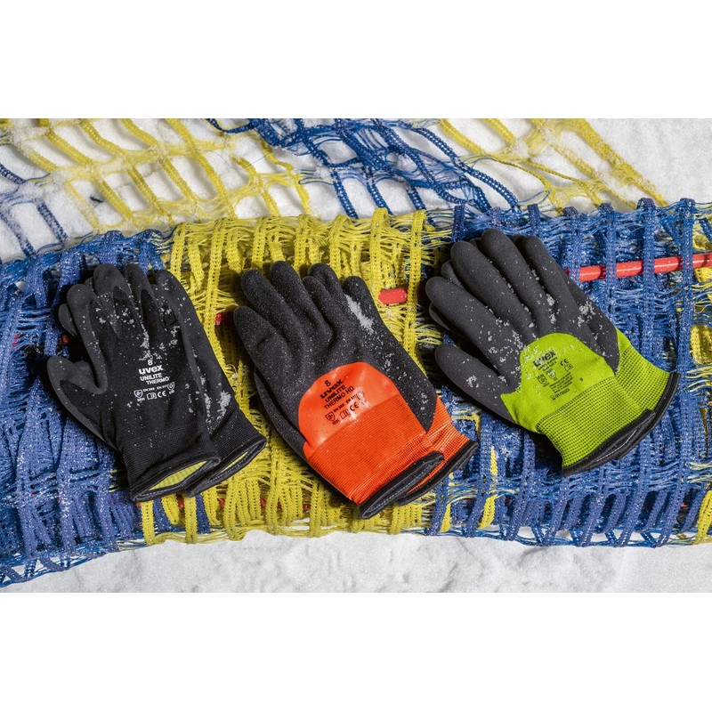 Uvex Unilite Gloves thermo plus cut c Unisex 11,Black/Green