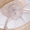 SILJOY 18" Boho Rattan Ceiling Fan with Light and Remote