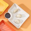 Dumpling Serving Plate With Saucer 4pcs Compartment Plastic Sushi Plate
