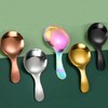 6 Pcs Stainless Steel Short Handle Thickened Small Round Spoons