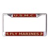 U.S.M.C. Fly Marines Chrome License Plate Frame