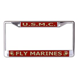 U.S.M.C. Fly Marines Chrome License Plate Frame