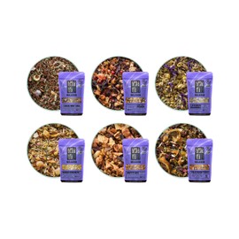 Tiesta Tea Relaxer Tea Sampler Dry Flight Set - Non-Caffeinated, Hot & Iced Tea, Loose Leaf Tea Sampler Set with Herbal & Chamomille Tea, 6 Sample Pouches