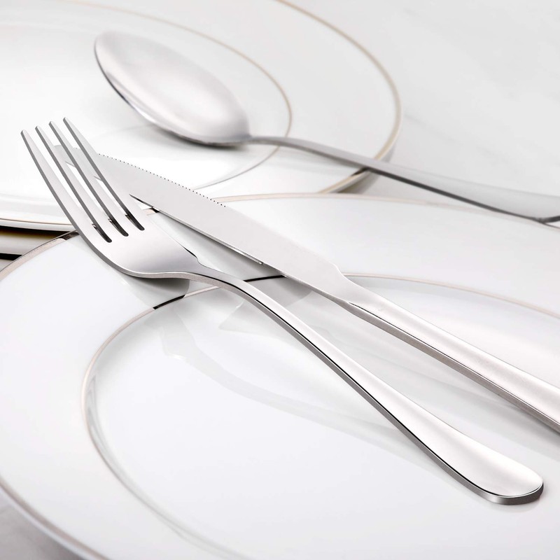Hiware 24-piece Forks Silverware Set, Food-Grade Stainless Steel Dinner Forks