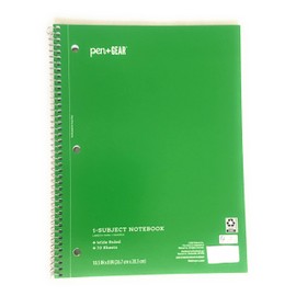 Pen + Gear 1 Subject Notebook, Wide Ruled, 70 Sheets (Blue & Green)