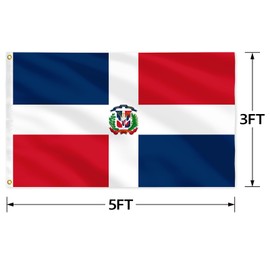 Dominican Republic Flag 3x5 Feet(90cmx150cm) Durable And Colorfast With Brass Lock Ring Suitable For Indoor And Outdoor Decoration.
