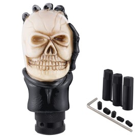 Padaodao Skull Gear Stick Knob Skeleton Shift Lever Handle Shifter Head for Most Manual Automatic Vehicles SUV Truck Vehicles Cars, Bone Color
