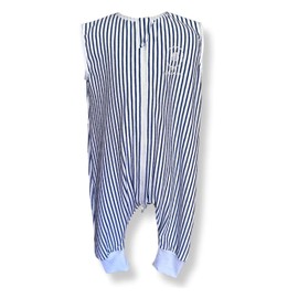 Sueños con Causa - Saco de Dormir Rayas Azul para Bebe, Niñas y Niños Sabana - sin Mangas - con Salida para Pies - Recien Nacido - Ligero y Fresco - Verano - Primavera - Rayas - Chico