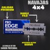 Pro Edge Platinum Navajas de Afeitar, 100 Piezas, Doble Filo,