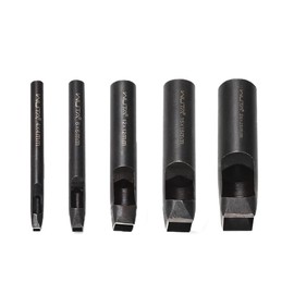 WUTA Square Leather Hole Punch,5PCS Steel Hollow Punch Tool Set for Belt,Watch Band,Leather Crafting（4mm+6mm+10mm+15mm+25mm ）