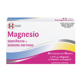 Matt, Magnesio, Integratore Alimentare Utile per la Stanchezza e il Normale Funzionamento del Sistema Nervoso, Contribuisce alla Normale Funzione Muscolare, Confezione da 30 Compresse
