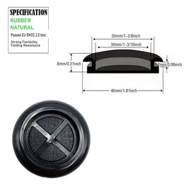 EASYEAH 1-3/8"(35mm) Rubber Grommets, 1-3/16"(30mm) ID, Rubber Cable Hole Plugs Rubber Grommets Automotive Wire Protection, Firewall Grommets One-Sided Round Hole Grommet, 10PCS(Black)