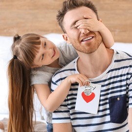 Qpout Father's Day Gifts for Dad, Dad Gift Keyring with Black Bag, Best Dad Gifts, Birthday Gifts for Dad, Christmas Gifts for Dad and Grandpa, Dad1