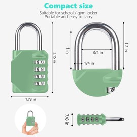KAWAHA CL11KG Combination Lock, 4 Digit Outdoor Combination Padlock Set Your own Combination for Gym Locker Lock, School, Gates, Doors, Toolbox, Hasps and Storage (Khaki-Green *1)