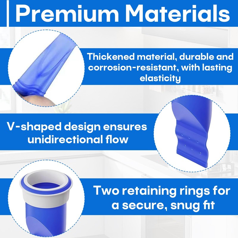 6-Pack Floor Drain Odor Stopper,2 Inch Blue Waterless Trap Seal