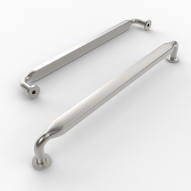 Amerdeco 10 Pack Brushed Satin Nickel Cabinet Pulls 6.3 Inch(160mm) Hole Centers Kitchen Cabinet Handles Solid Zinc Alloy Cabinet Hardware Drawer Pulls AM017