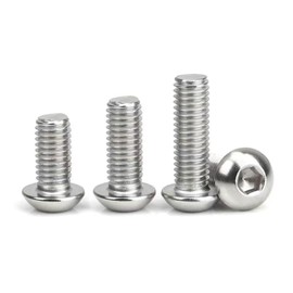 M6-1 x 55mm Button Head Socket Cap Screws,Allen Socket Drive,Stainless Steel 304, Full Thread,Heavy Duty Machine Hexagon Screw Drive,Metric Thread Hex Socket Bolt Fastener, Quantity 5