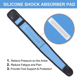 Vigorwise Achilles Tendonitis Brace, 1Pcs Adjustable Achilles Ankle Strap for Men Women, Blue Ankle Brace with Silicone Pad for Achilles Pain, Running, Cycling, Hiking, Sports