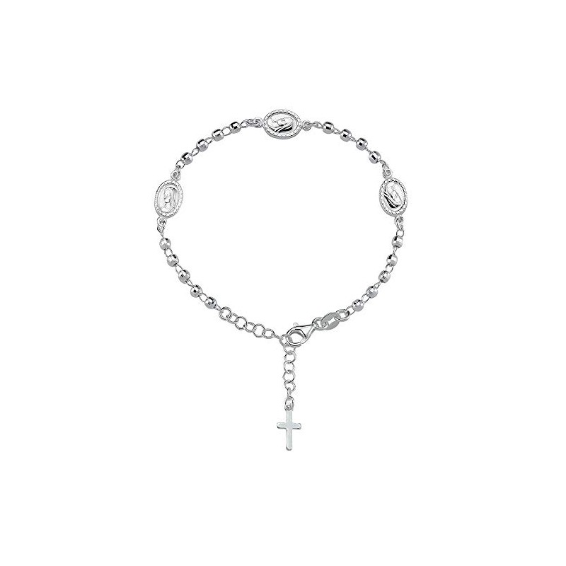 Vinani Bracelet Rosary Shiny Mother of God Cross Bracelet 925