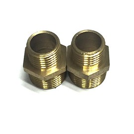 VEDA 2 pecs Brass Hose Tap Connector Male Thread Plumbing Water Pipe Adaptor Fitting 13 Sizes (1/4" BSP to 3/8" DN8 to DN10)