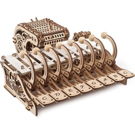 UGEARS Celesta 3D Mechanical Puzzle 3D Wooden Puzzles for Adults - Wooden Model Kits for Adults Kids Musical Instruments for Adult Piano, Music Box and Xylophon Brain Teaser, Hobby Set