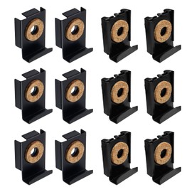 Risbay 12PCS Mirror Clips Black Wide Channel Mirror Hanger Clip Glass Mirror Hanging Bracket with Screws for Wall Mounting Frameless Mirror Billboard Displays