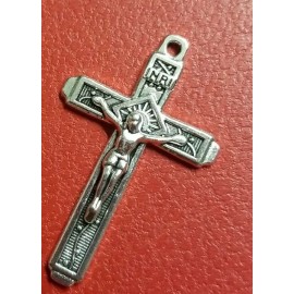 25 silver PLATED Catholic CROUSS Crucifix & ROSARY centerpiece JERUSALEM