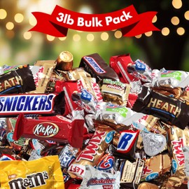 Chocolate Candy Variety Pack, Bulk Chocolate Candy Individually Wrapped, Mini Chocolate Candy Variety Pack, Ideal Chocolate Candy Bulk, Perfect for Parties, Office Treats, and Holiday Celebrations (3 Pound)