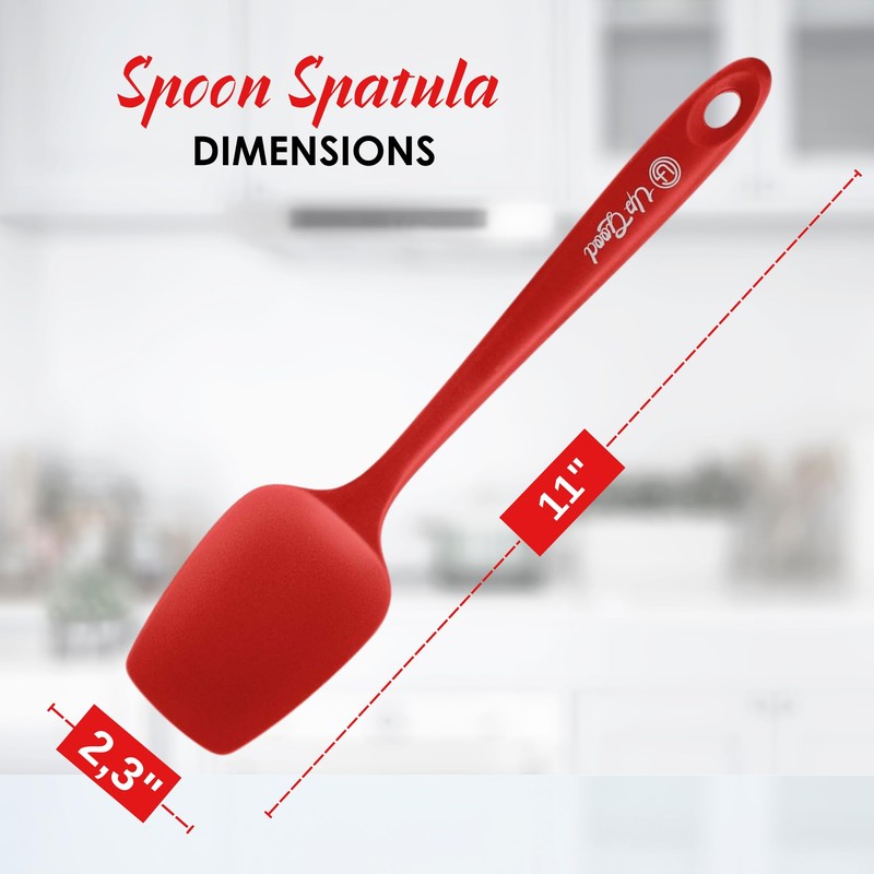 Silicone Spoon Spatula - 600ºF Heat-Resistant Non-Stick Rubber Spoonula |