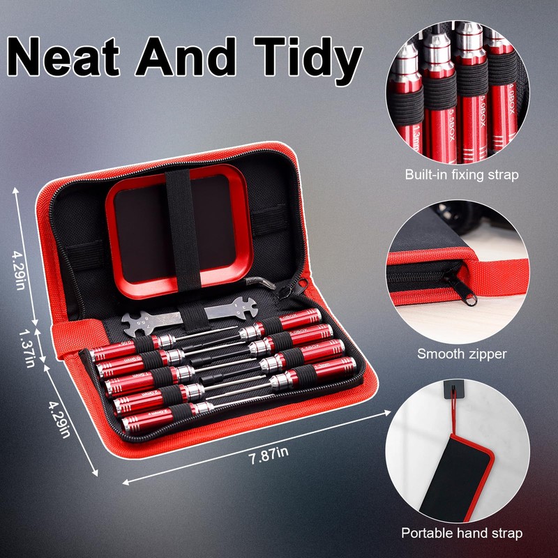 12Pcs RC Car Tools Kits Screwdriver Set (Hex, Phillips, Flat)