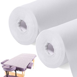 Buryeah 2 Rolls 100 Pcs Disposable Massage Table Paper Roll 32" x 71" Spa Bed Sheets Non-woven Exam Table Sheets Paper Covers for Massage Spa Beauty Salon Waxing Exam(White)