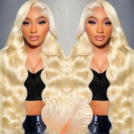 613 Wear and Go Glueless Wigs Human Hair Pre Cut 4X4 613 Body Wave Lace Front Wig 200 Density Glueless Blonde Wig Human Hair 26 Inch 613 HD Lace Frontal Wigs For Women