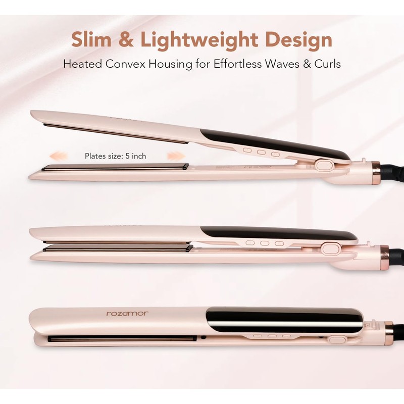 Titanium Flat Iron, 1 Inch Hair Straightener & Curler