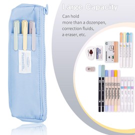 AOGEWON Pen Holder for Notebook, Pen Pouch for Notebook, Small Pen Holder with Adjustable Elastic Band, Slim Pencil Bag Journal Pen Holder Notebook Pen Holder, Zipper Pencil Pouch Makeup Bag