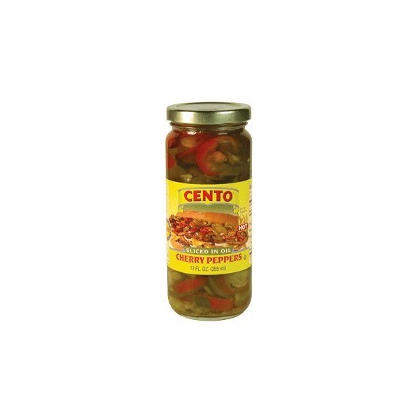 Cento - HOT Sliced Cherry Peppers, (2)- 12 oz. Jars