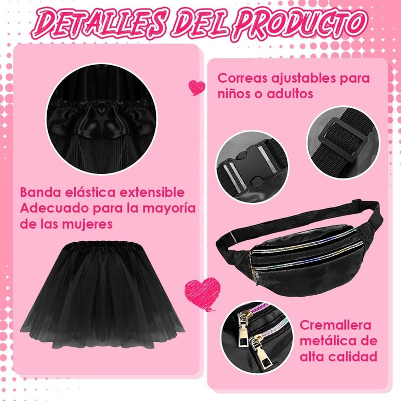 Lukovee Disfraz de los 1980 Mujers, 25 Conjunto de 80's