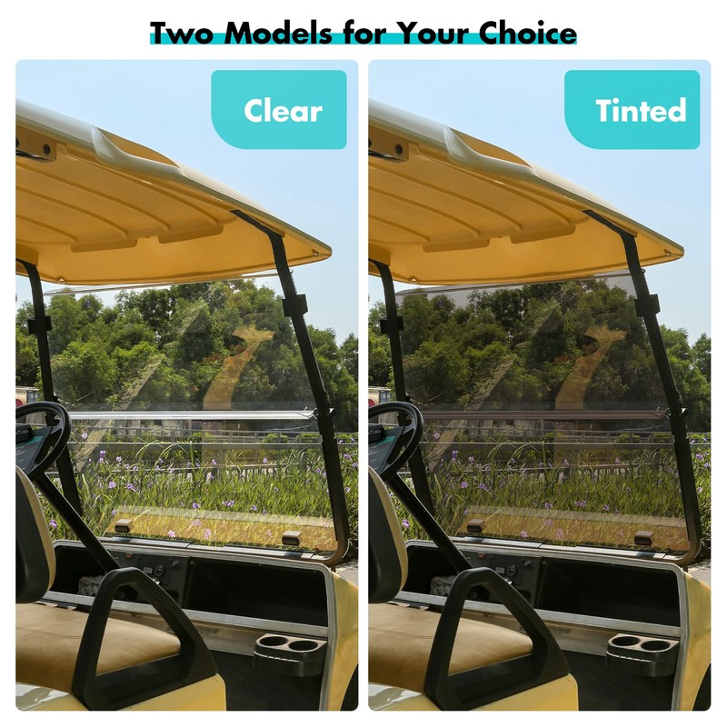 10L0L Clear Golf Cart Windshield for Club Car DS 1982-2000