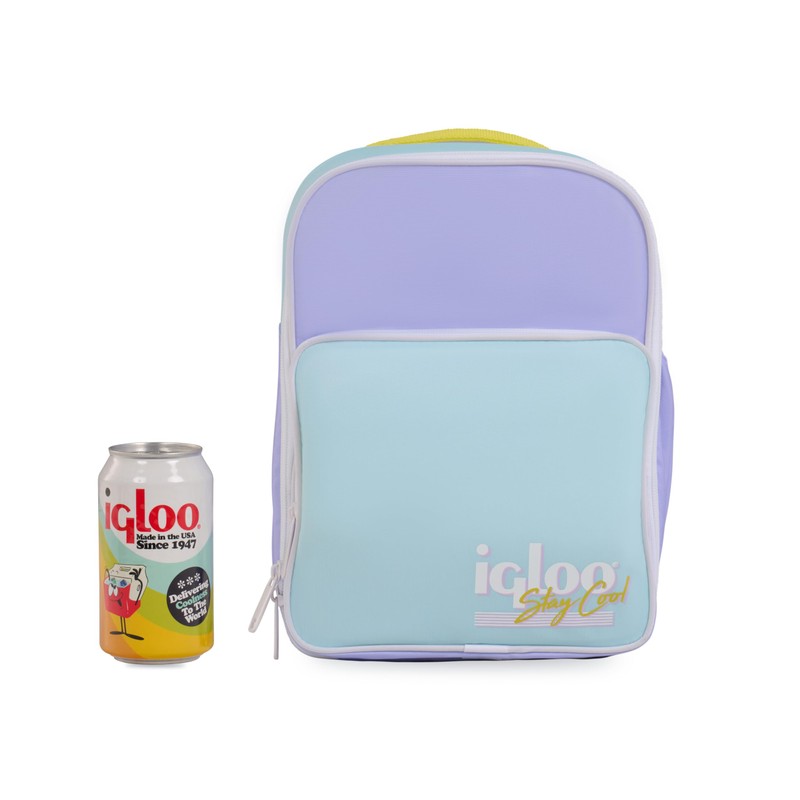 IGLOO Retro Mini Cooler Backpack Lilac Insulated Cooler Bag Approx.