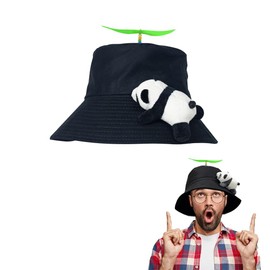 SIEBOLD Propeller hat, helicopter hat, propeller hat, funny hats with panda, carnival party hats with night fluorescent propeller, suitable for adults and children