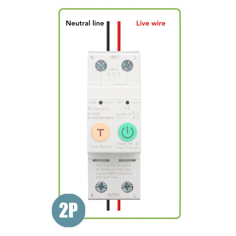 WiFi Circuit Breaker Parameters Adjustable Leakage Protection Data Display Remote