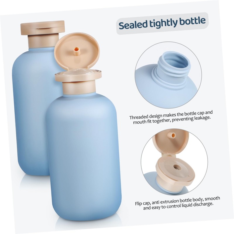 WOONEKY 2 Pcs Travel Shampoo Bottles Leak-Proof Plastic 200ml Refillable