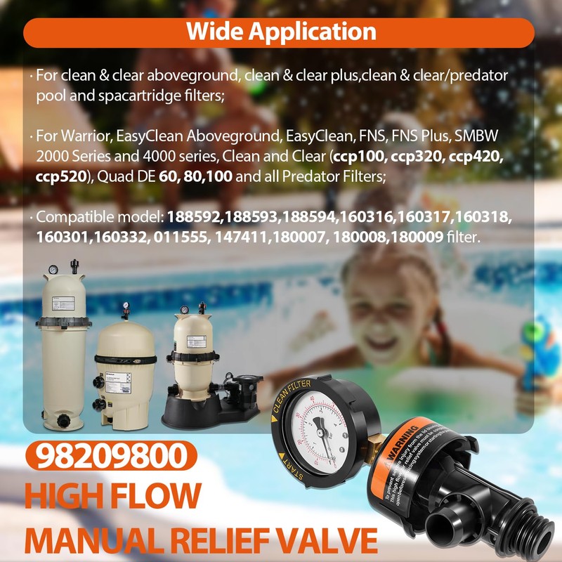 DearChan 98209800 High Flow Manual Relief Valve/Air Relief Manual Valve