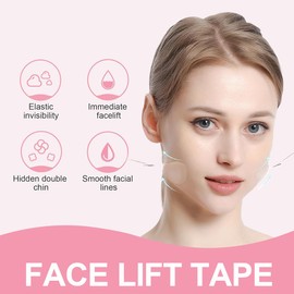 NJCXOLA Face Lifting Tape, Instant Invisible Face Lift Sticker, Face Lift Sticker, Lifting Tapes, Face, Eye Lift Tape, Make-Up, Face Lift Tools, 10 Patches + 4 Lifting Ropes