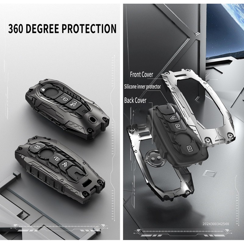 Heavy Metal Key Fob Cover Case Protector Suitable for Keychain,